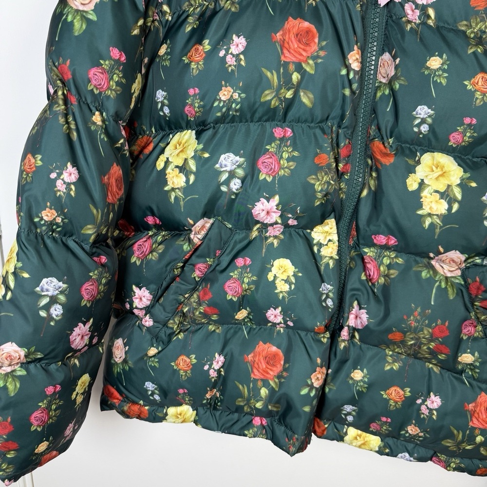 Anthropologie Nuuly Rachel Antonoff Jemma Rose Floral Puffer Zip Up Jacket Med - Picture 7 of 12